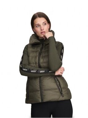 Alp N Rock “Arosa” Puffer Vest Olive Green Horizontal Quilt Full Zip XS NWOT
